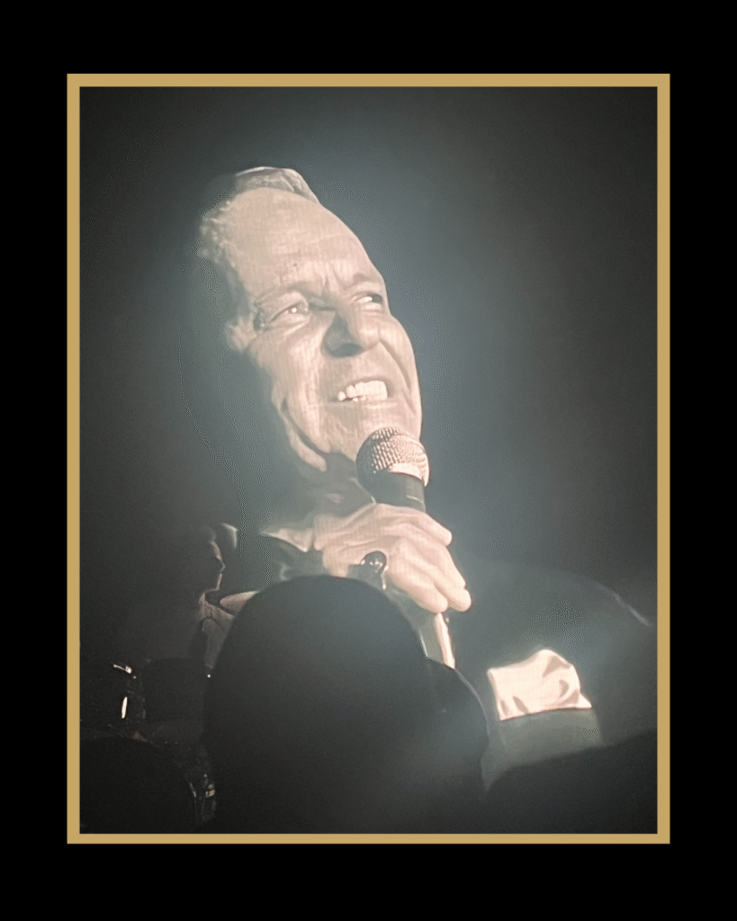 Willy sur scène dans le spectacle My Way avec musiciens et lumières façon Las Vegas