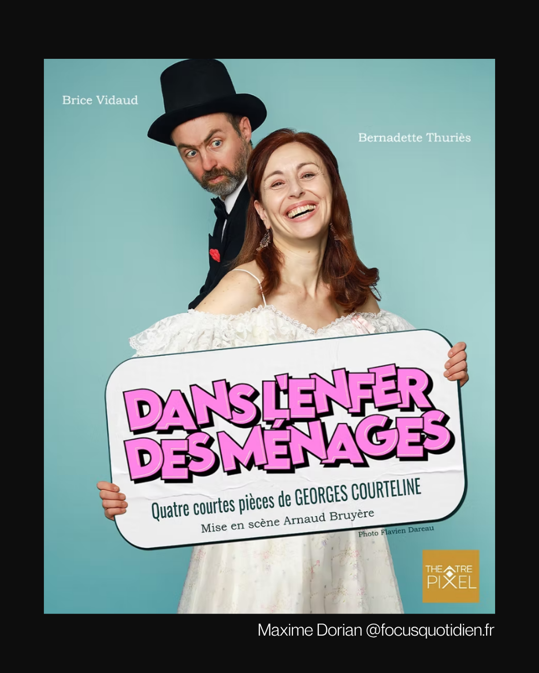 Scène de la pièce Dans l’enfer des ménages, comédie conjugale de Courteline au Théâtre Pixel