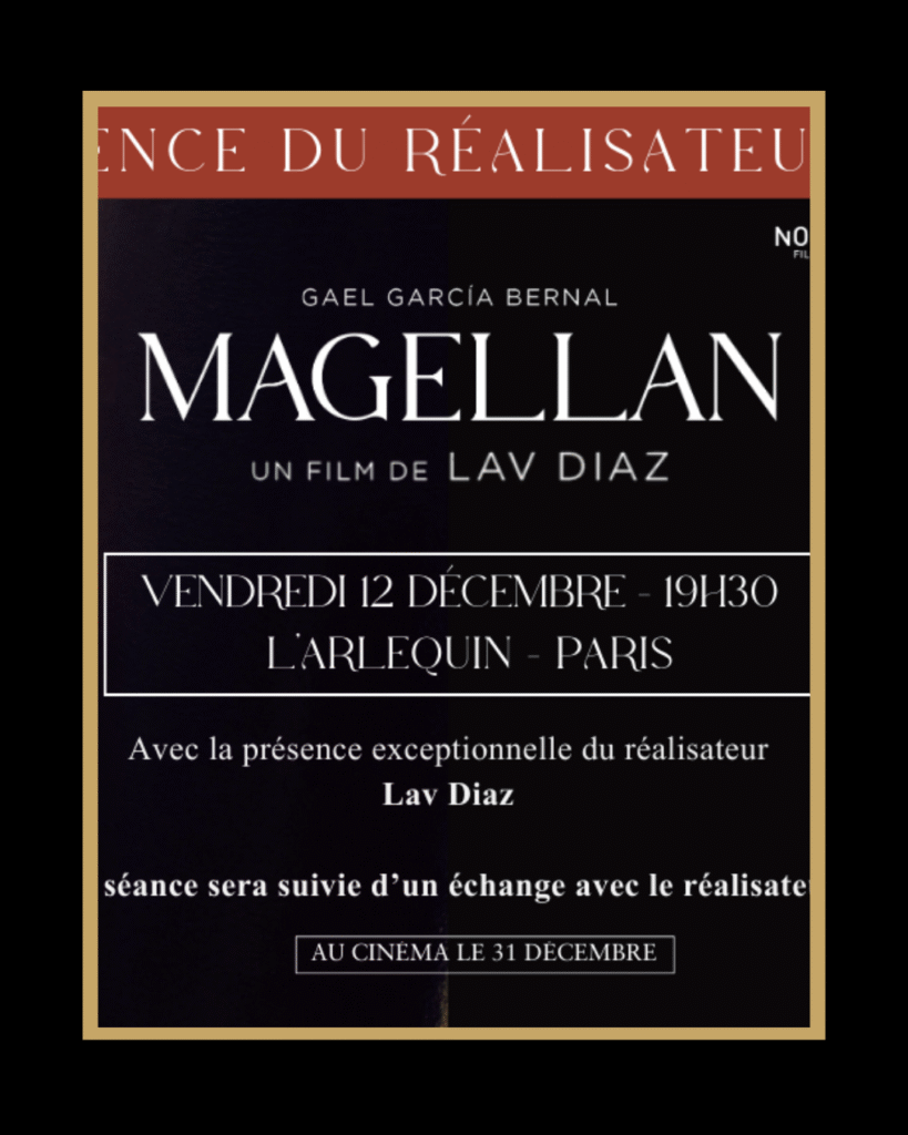 Affiche du film Magellan de Lav Diaz illustrant une vision austère et politique de la colonisation